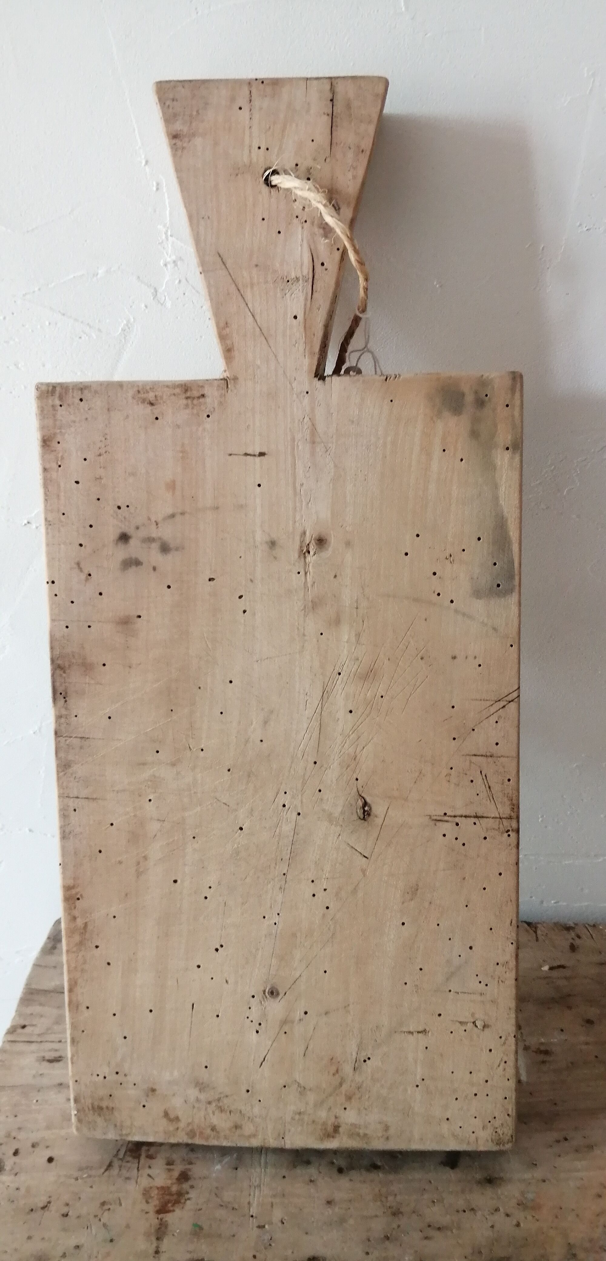 Ancienne Planche à Découper En Bois Et Céramique - 26x20cm - Cuisine - Occasion