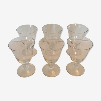 Lot de 6 verres à porto en cristal Daum