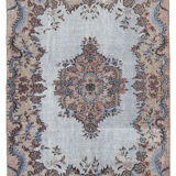 Handmade oriental 1980s 187 cm x 285 cm blue rug
