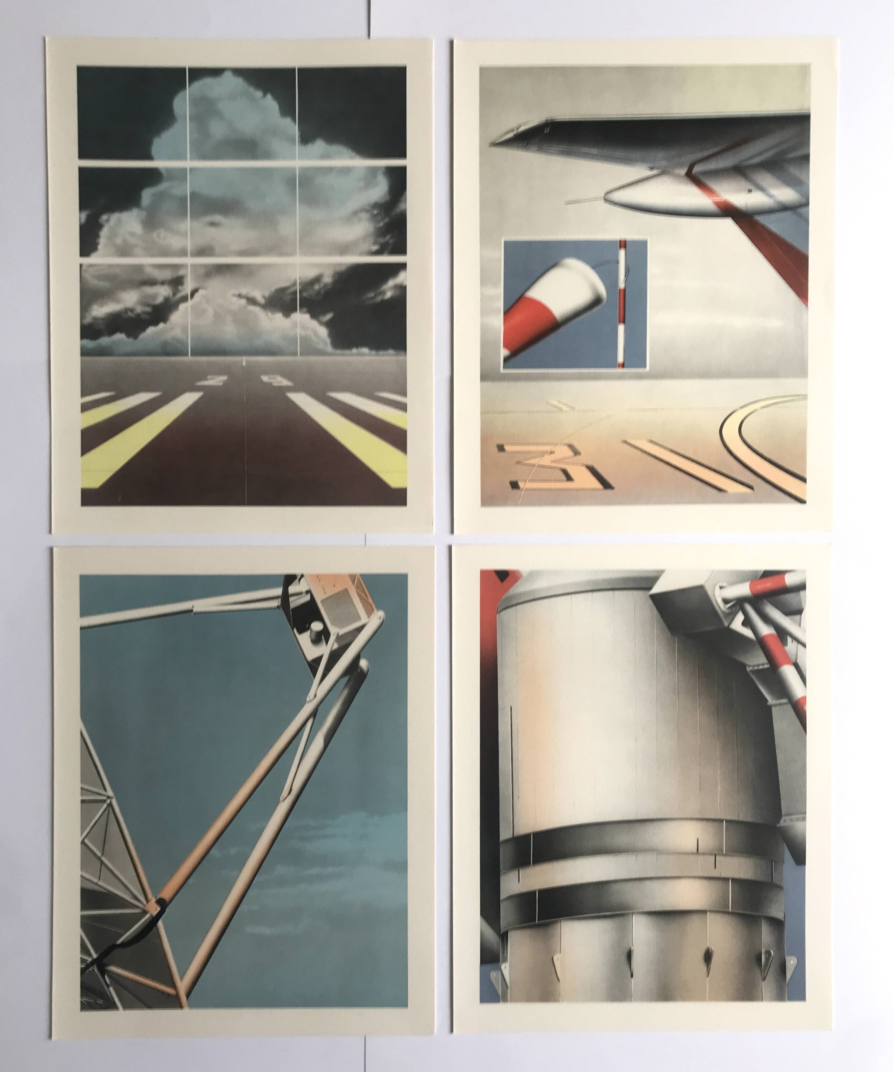 Set of 4 original lithographs by Peter Klasen, 1978. The air.