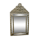 Old mirror with closed screens in golden repelled brass 72 x 42 cm