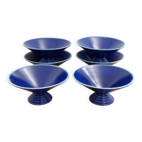 Set of 6 modernist dessert bowls Cobalt