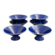 Set of 6 modernist dessert bowls Cobalt