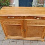 Art Nouveau period sideboard in walnut and walnut burl from the 1900s, Nancy school