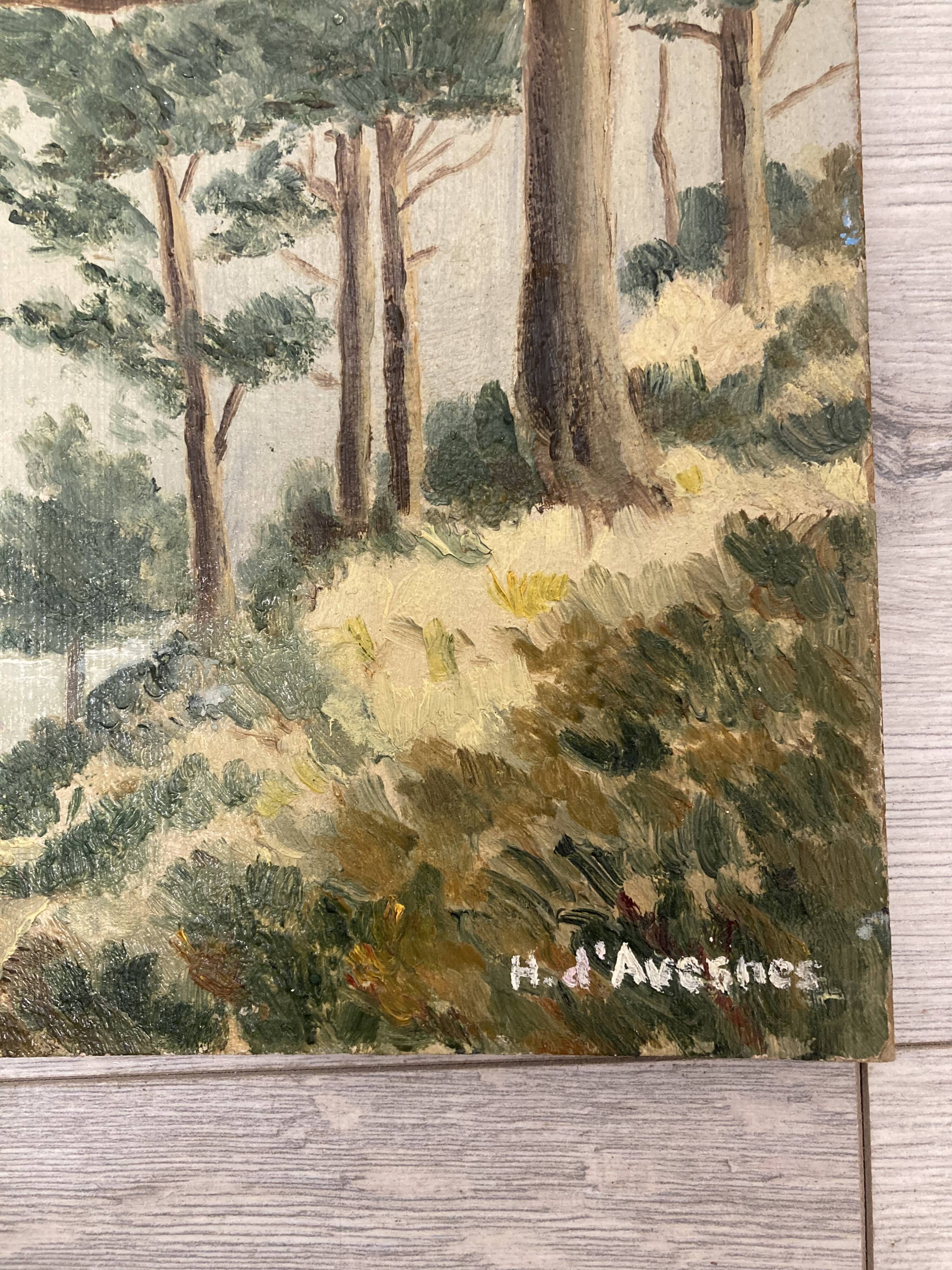 Oil on vintage cardboard