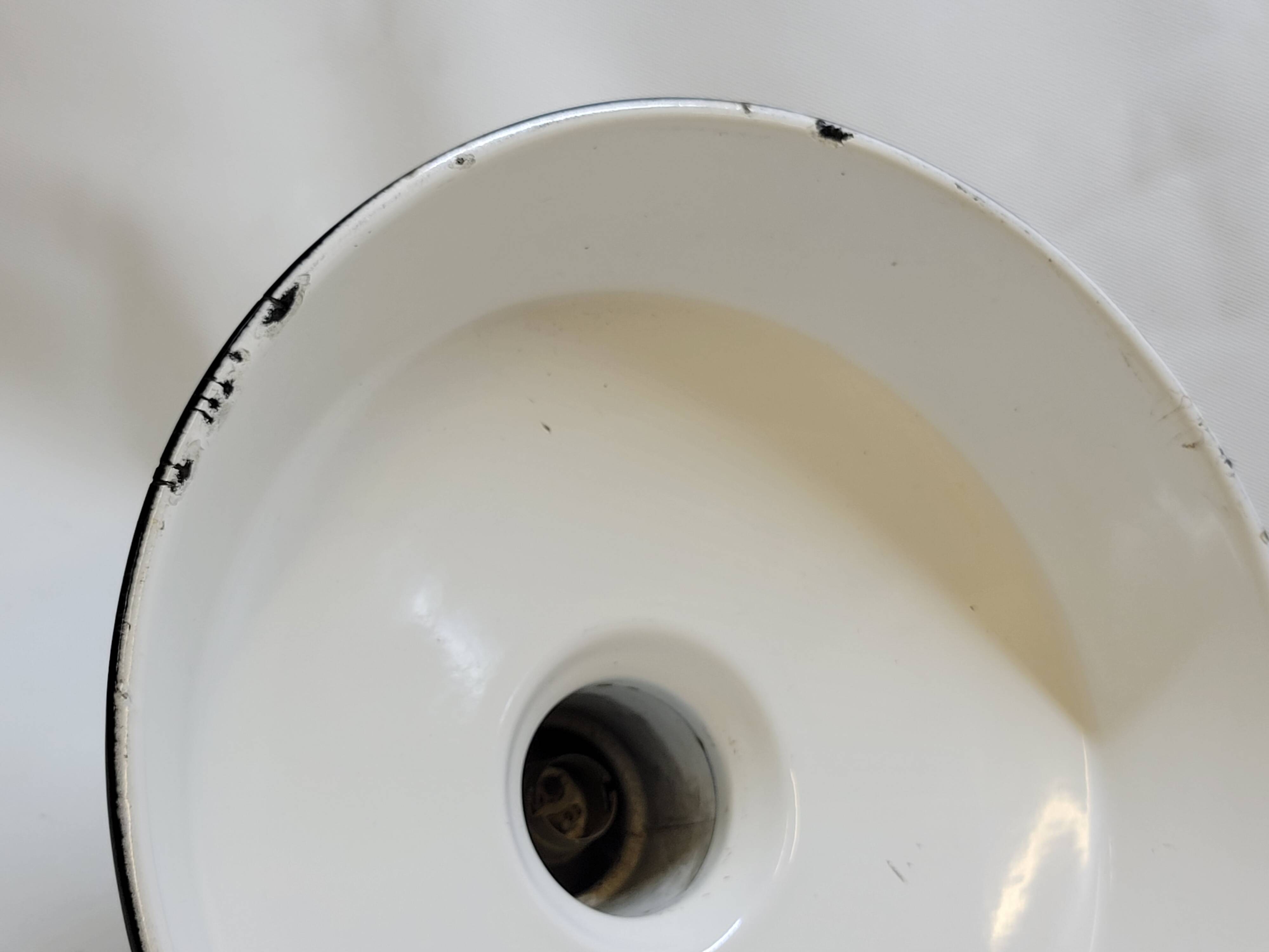 Pendant lamp industrial workshop lampshade in vintage black enameled metal