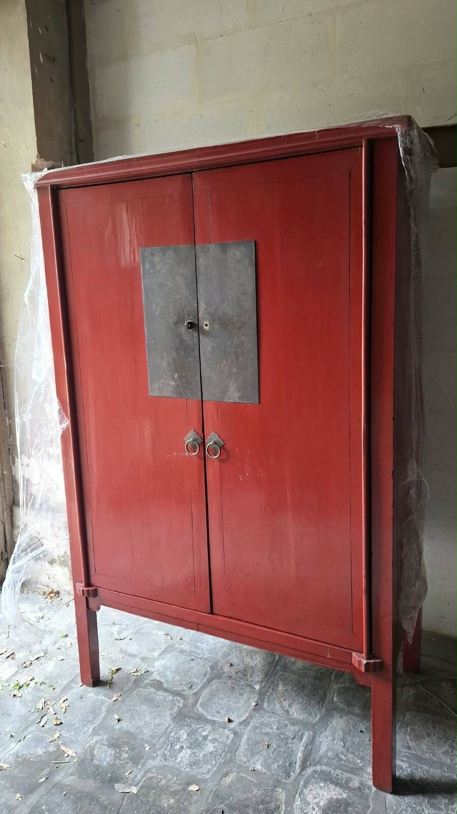 Armoire Chinoise Rouge - 19 Eme siècle