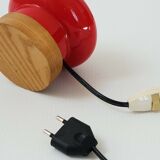 Vintage 1960 red ceramic table lamp Porcelain