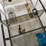 Chrome and smoked glass shelf