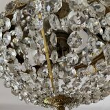 Old ceiling lamp basket in bronze and grapevines