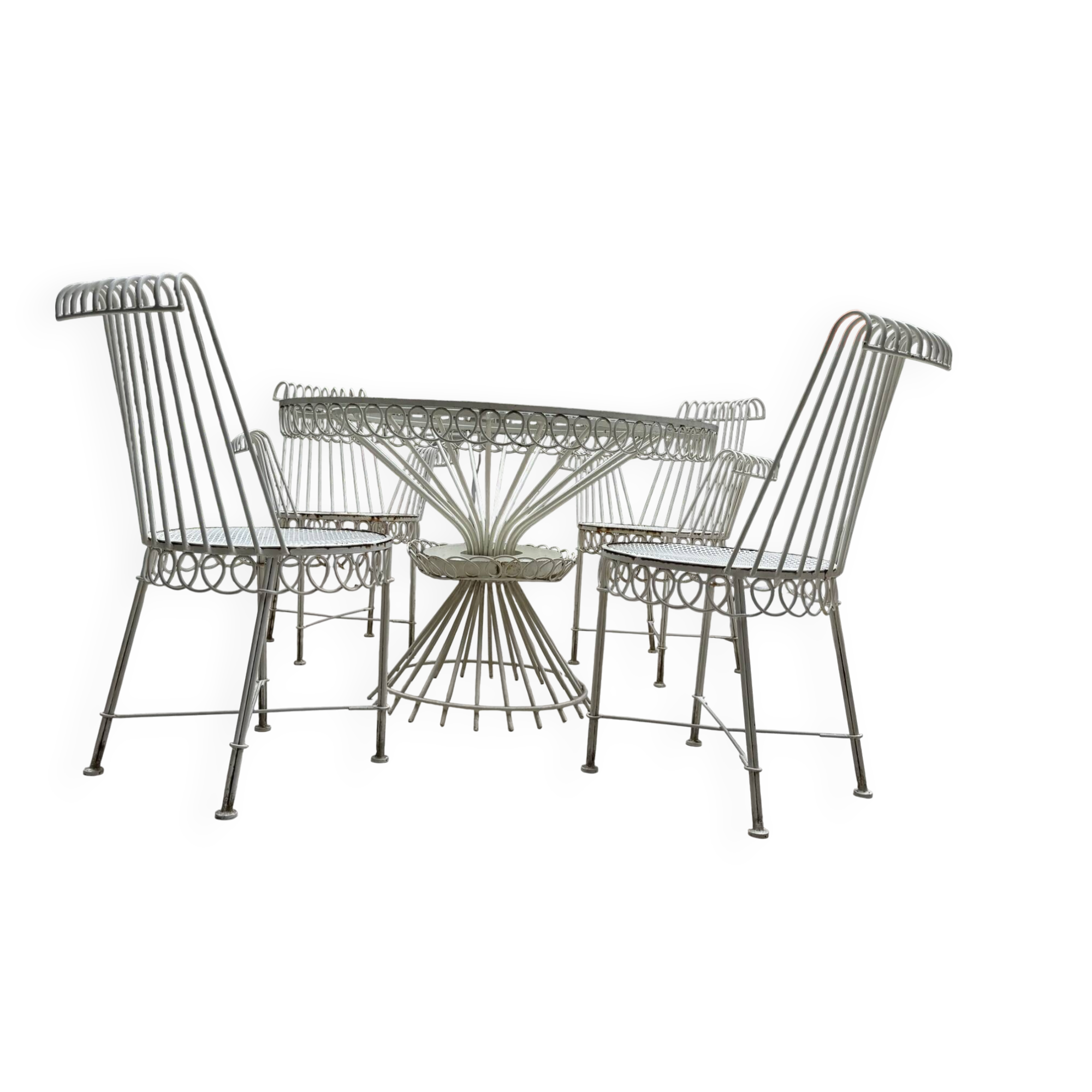 Rare garden furniture set Mathieu Matégot – CAP d’Ail 5-piece set