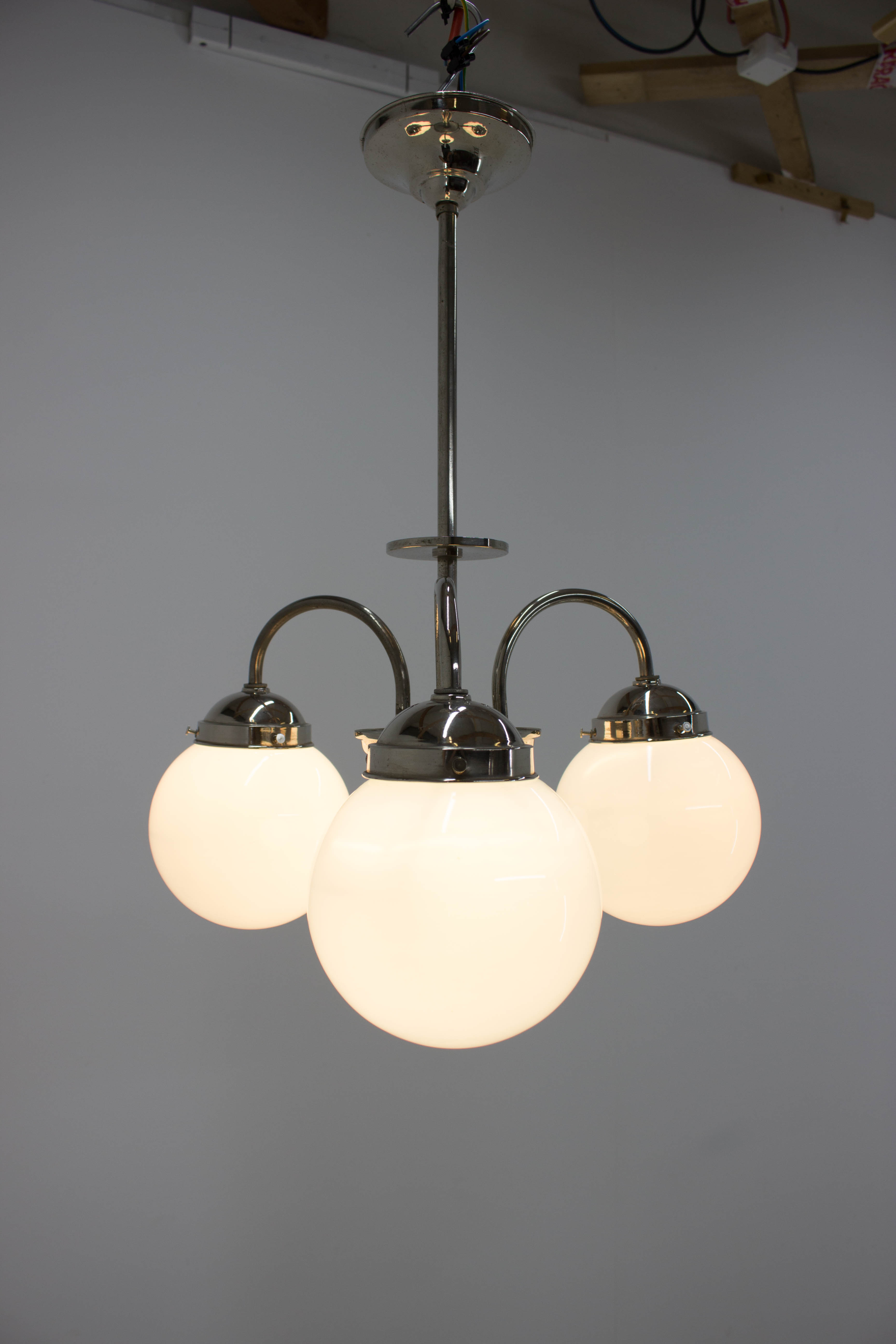 Blue art deco chandelier, 1930s