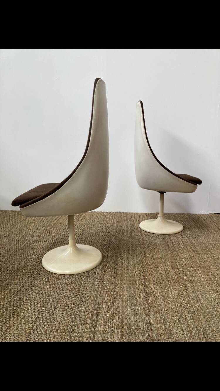 Chaises pied tulipe années 1970