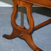 Grande Table Basse Vintage en Cuir Vert Chasseur