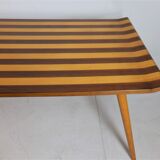 Table low Italian 1950, on the walnut and Sycamore