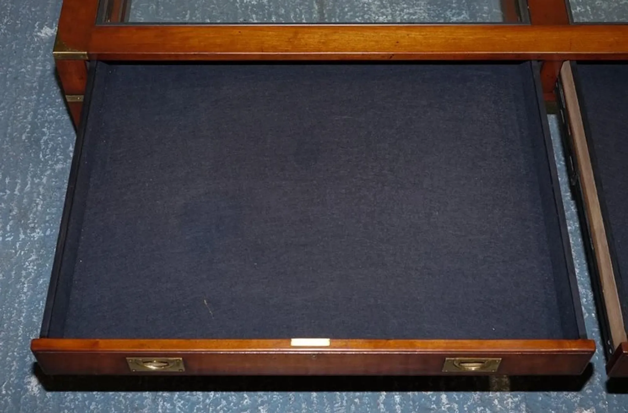 Very Large Coffee Table with Marquetry Glass Panels by Kennedy Harrods