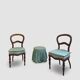 Antique Victorian era ballon back chairs and stool