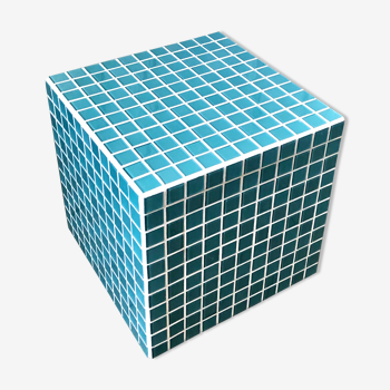 Cube blue ceramic tiles
