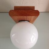 White opaline opaline wall lamp Scandinavian style / vintage 60s-70s