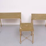 Hollywood Regency Maison Jansen style Brass nesting tables France