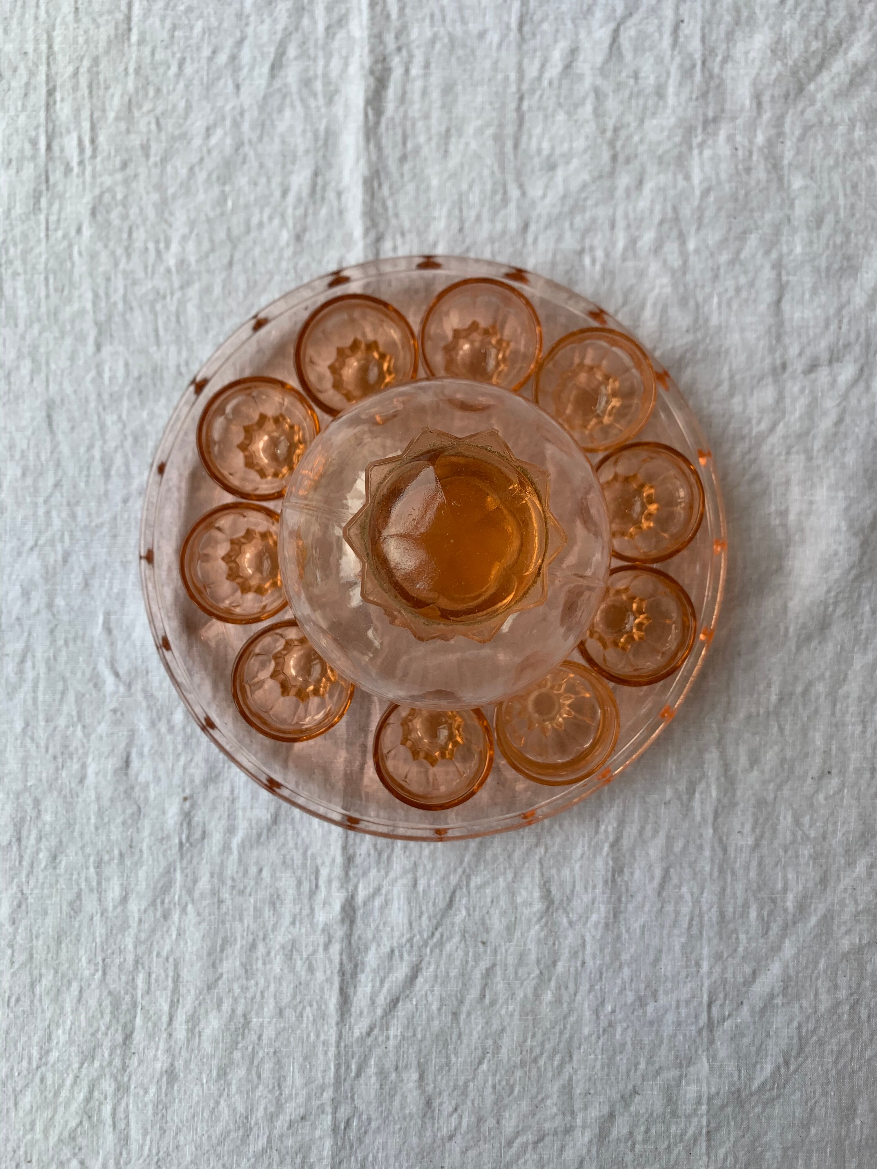 Pink glass liquor service