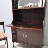 Vintage Walnut Bookshelf and Secretaire by Claudio Salocchi for Sormani, Italy