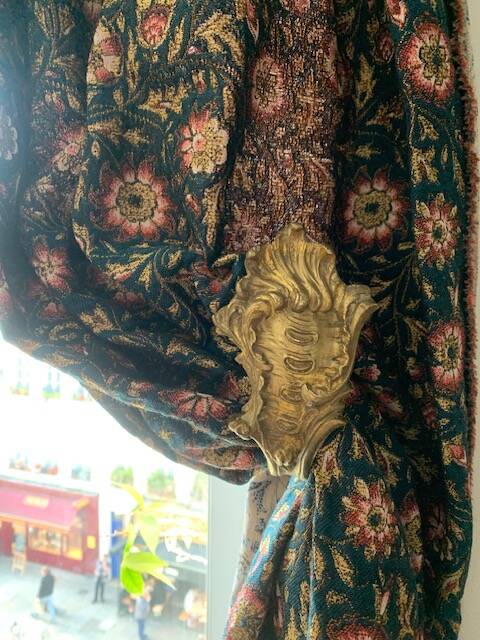 Pair of old gilded bronze curtain tiebacks, late 19th century