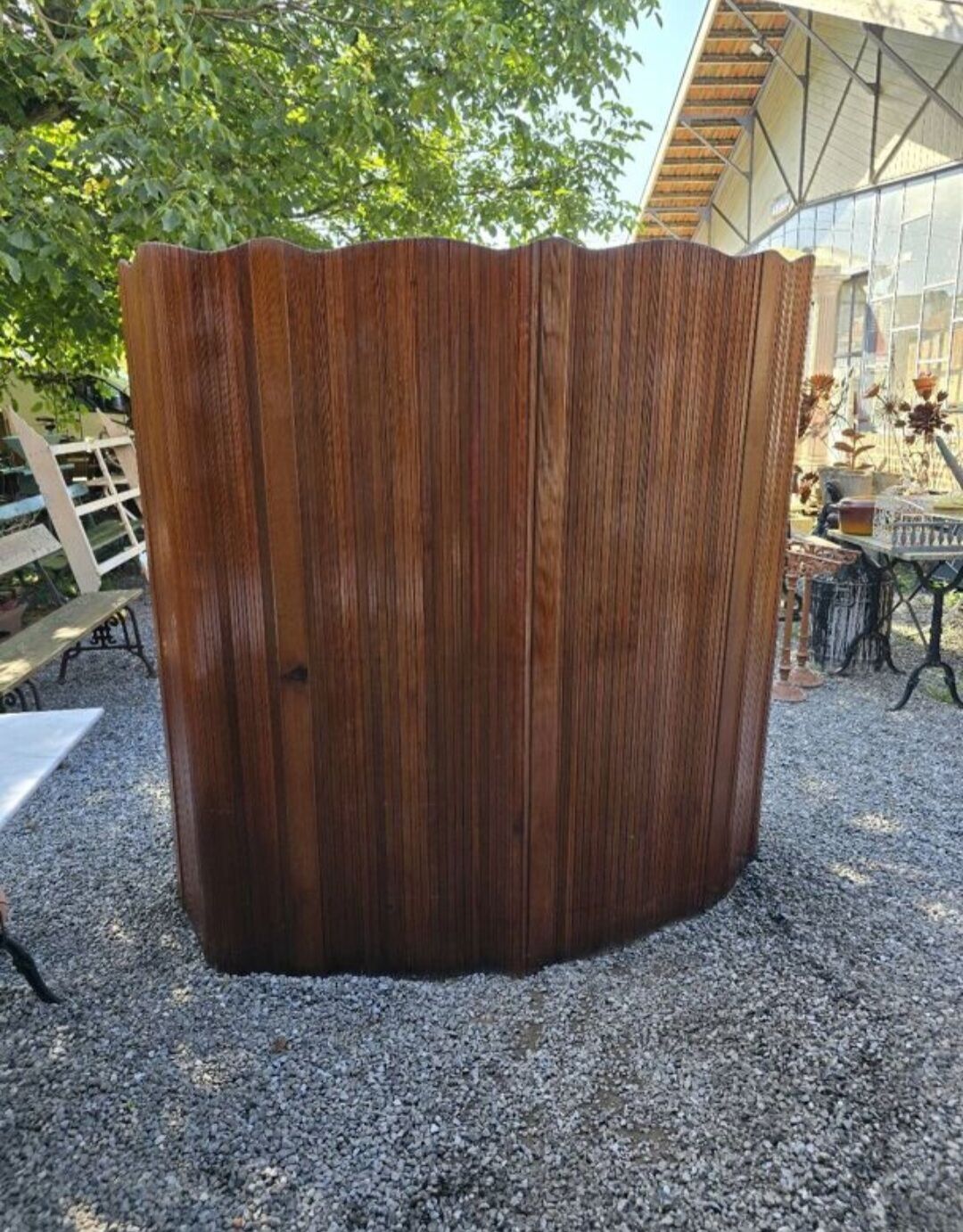 American screen in Beaumann style, large model, in oak.