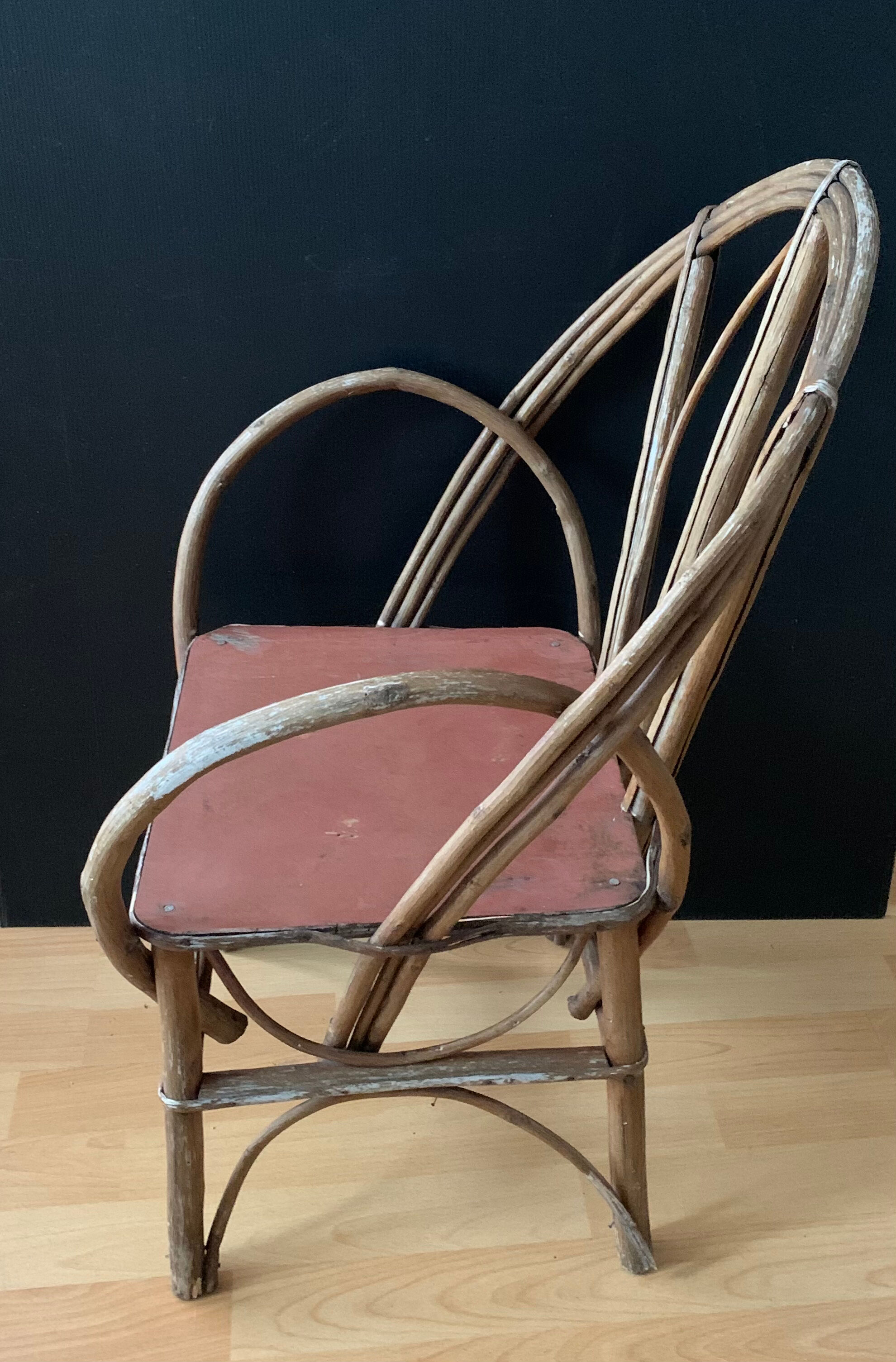 Armchair chair in rattan wicker vintage child