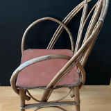 Armchair chair in rattan wicker vintage child