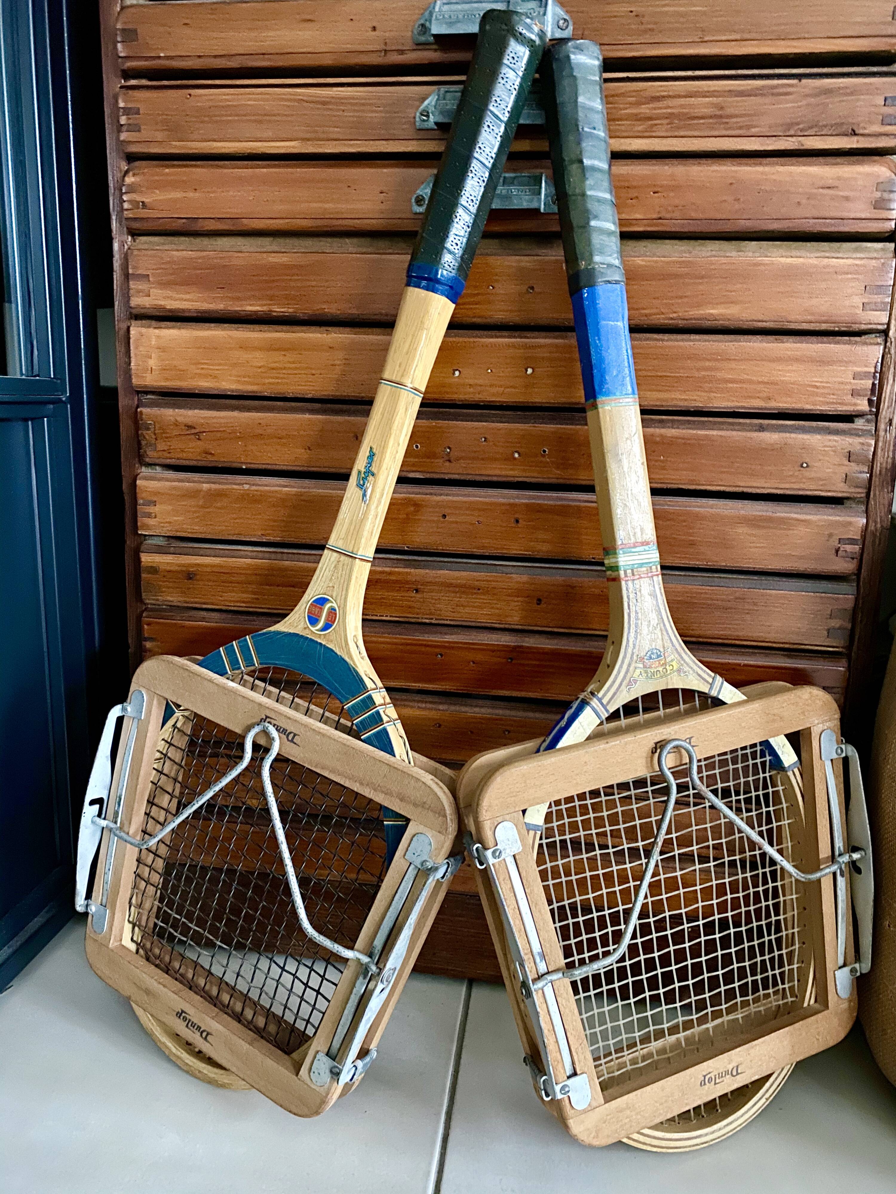 Pair of vintage tennis rackets