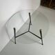 1950s Round Glass and Metal Coffee Table