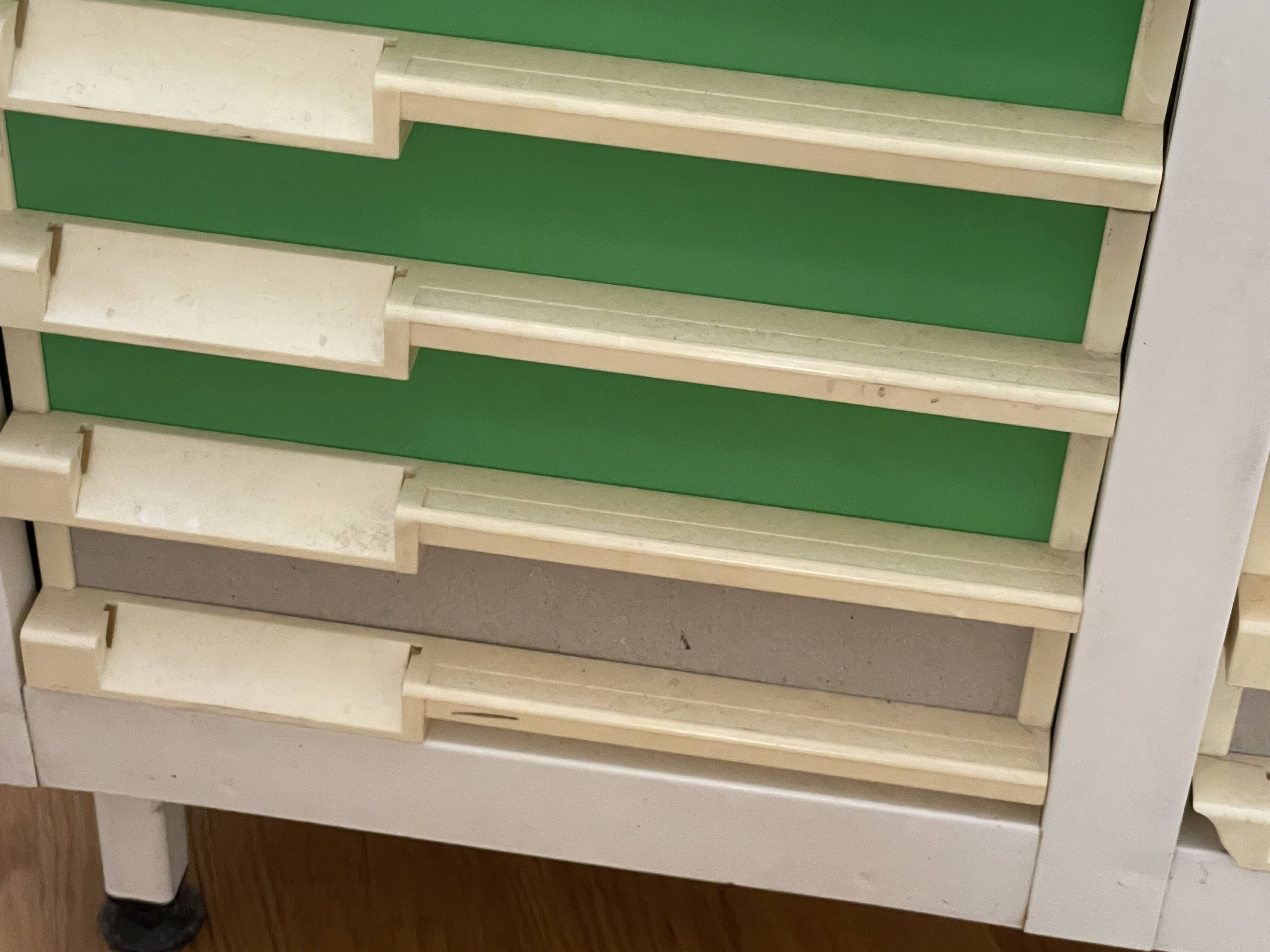 Vintage sorting furniture from the 70s / 30 drawers - industrial / workshop / haberdashery