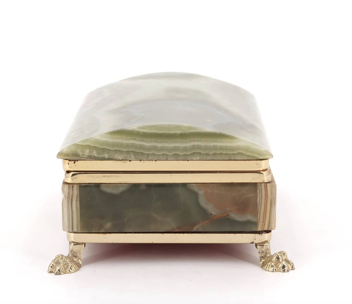 Italian onyx and gold metal catchall, 1970s.