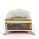 Italian onyx and gold metal catchall, 1970s.