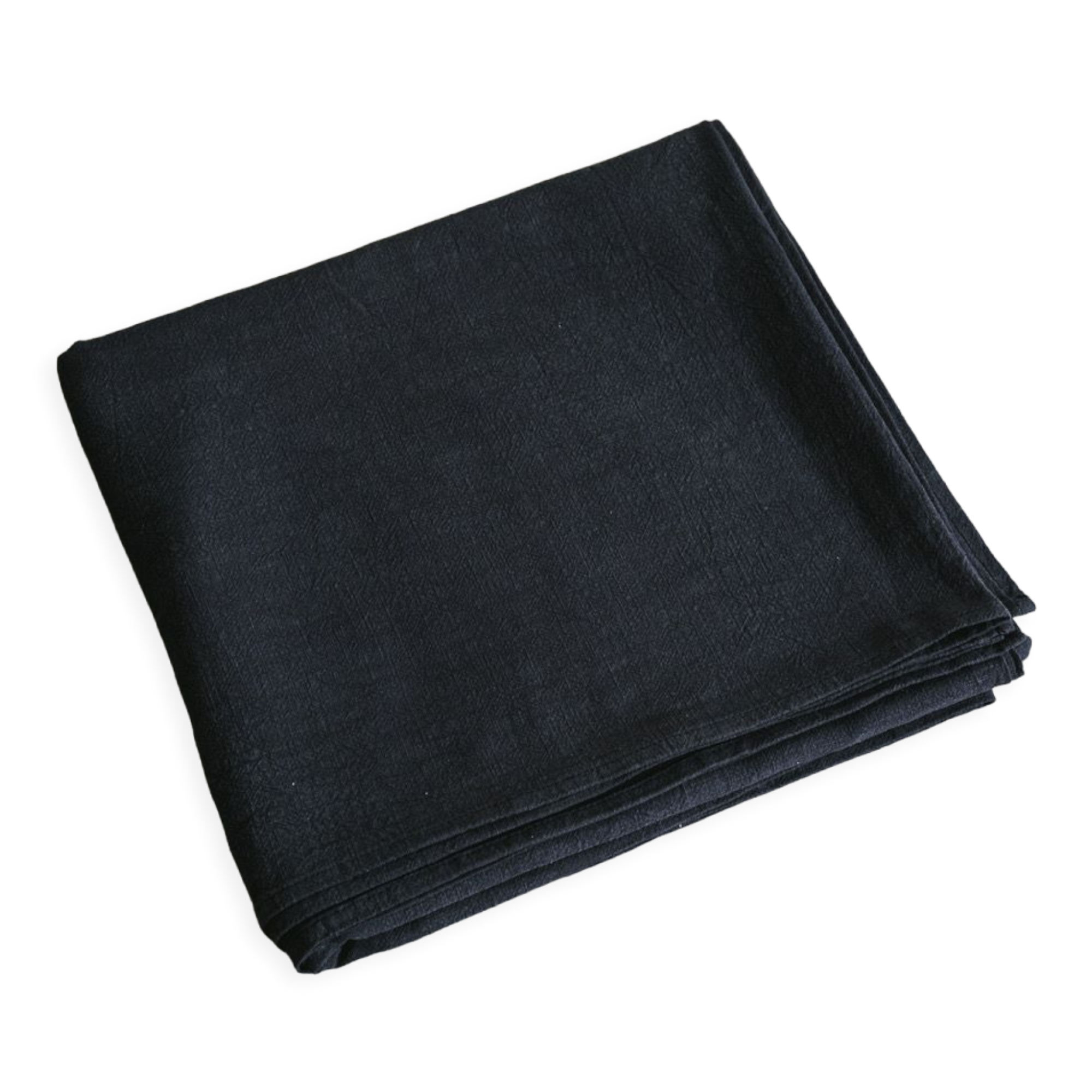 Caviar blue washed linen tablecloth