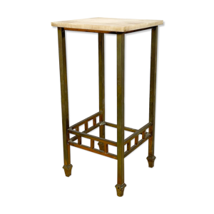 table d’appoint en laiton vintage avec plateau en albast