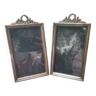 Pair of small copper frames