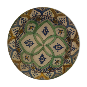 Plat Maroc Fès XVIII ou XIXe vrillé