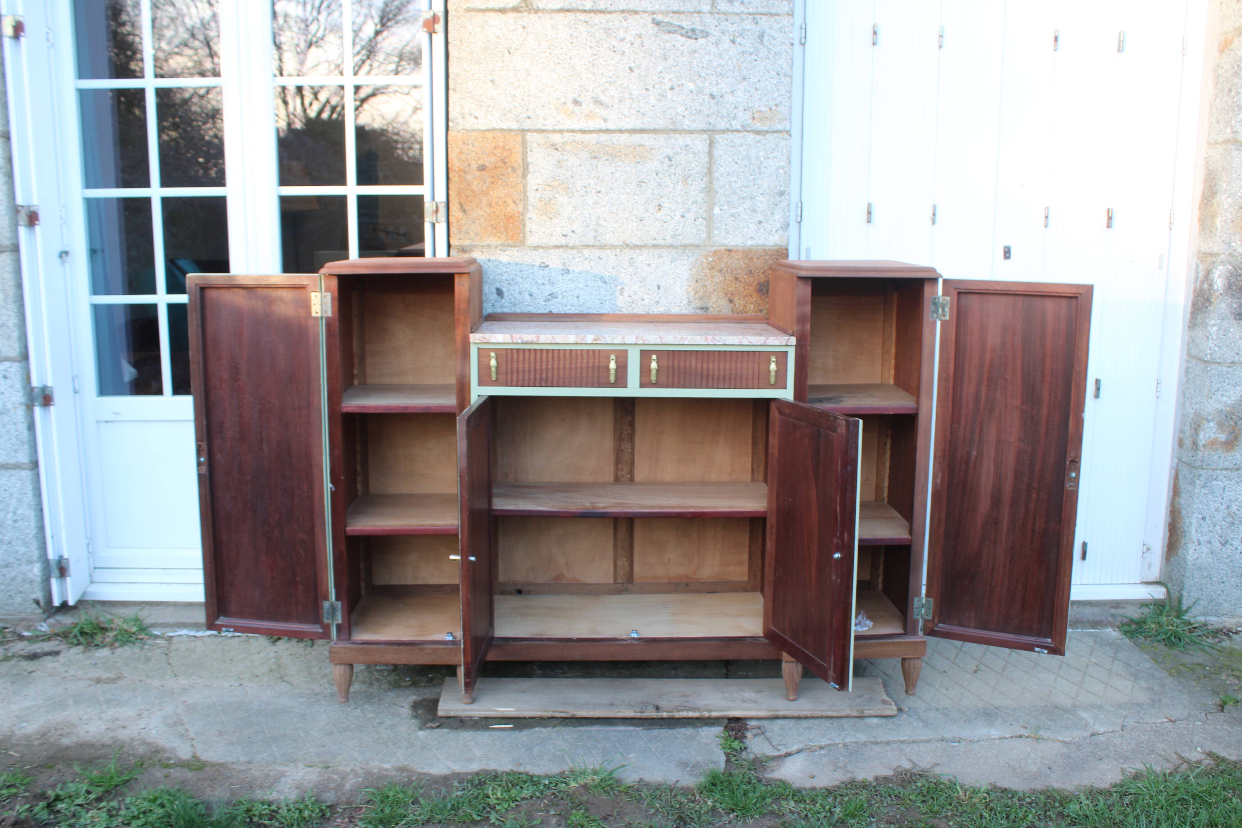 Renovated antique Art Deco sideboard – Lizard Green (Pure & Paint)