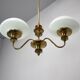 Mid-Century Brass Chandelier from Jablonec Glassworks, 1970s, Czechoslovak