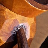 Small faceted wooden pitcher