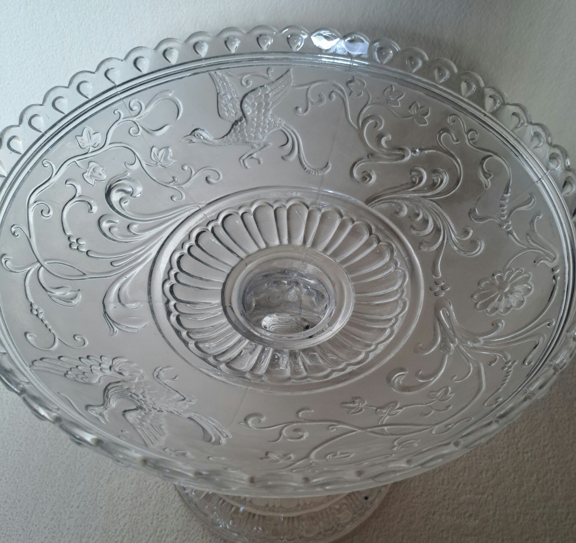 Large fruit bowl Baccarat Birds of Paradise