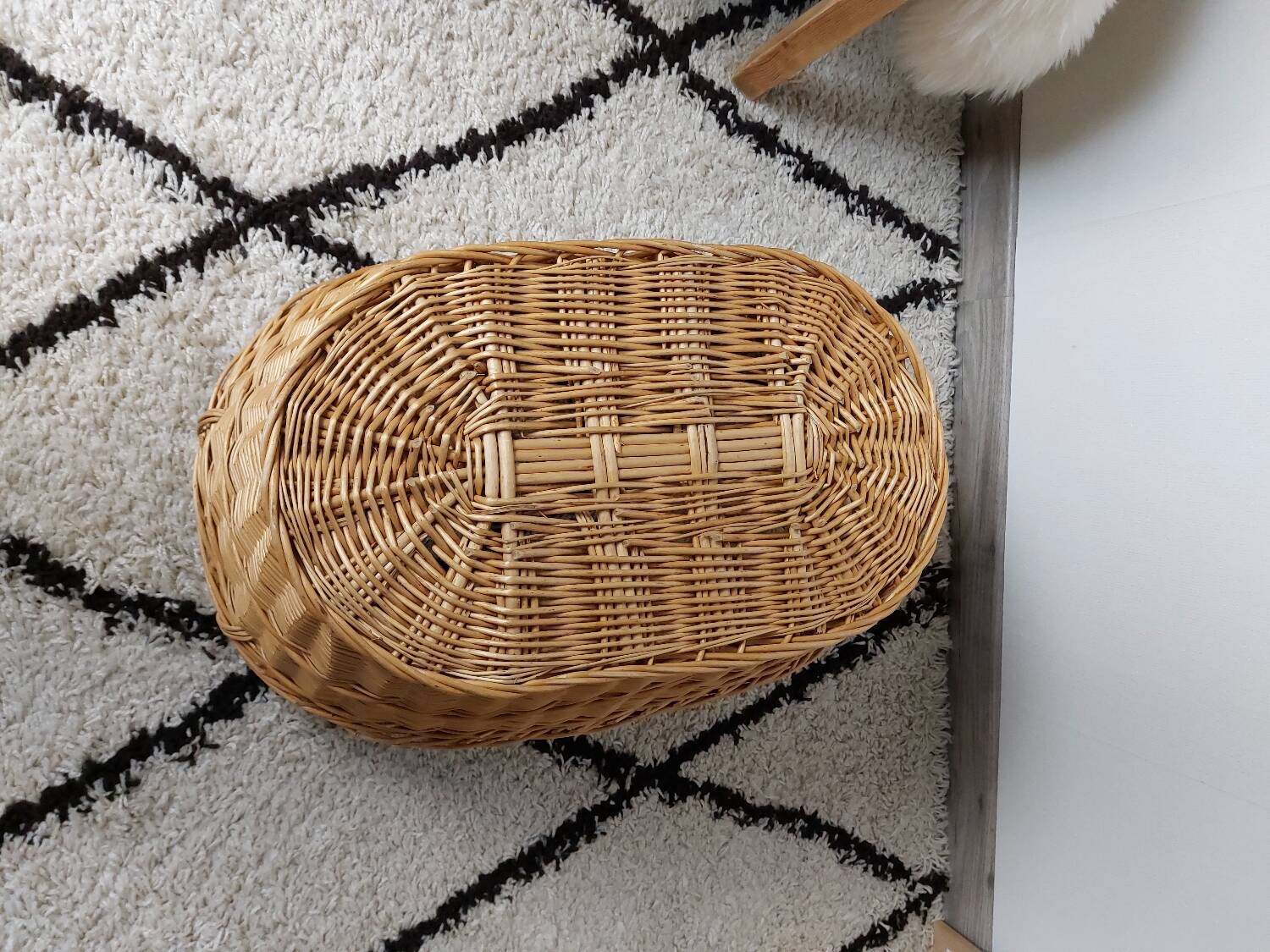 Panier a linge osier tressé