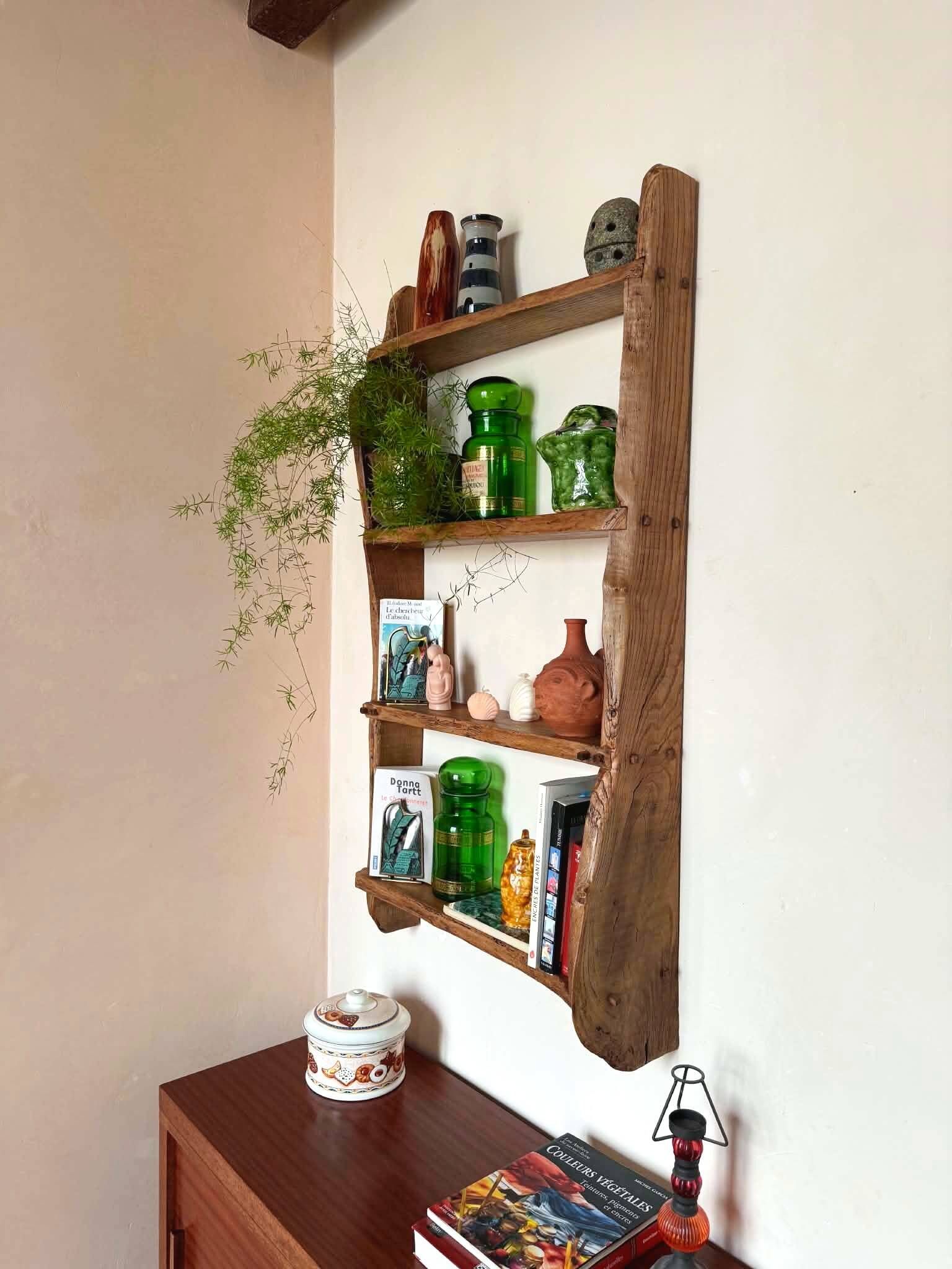 Étagère murale en bois massif/ étagère de rangement