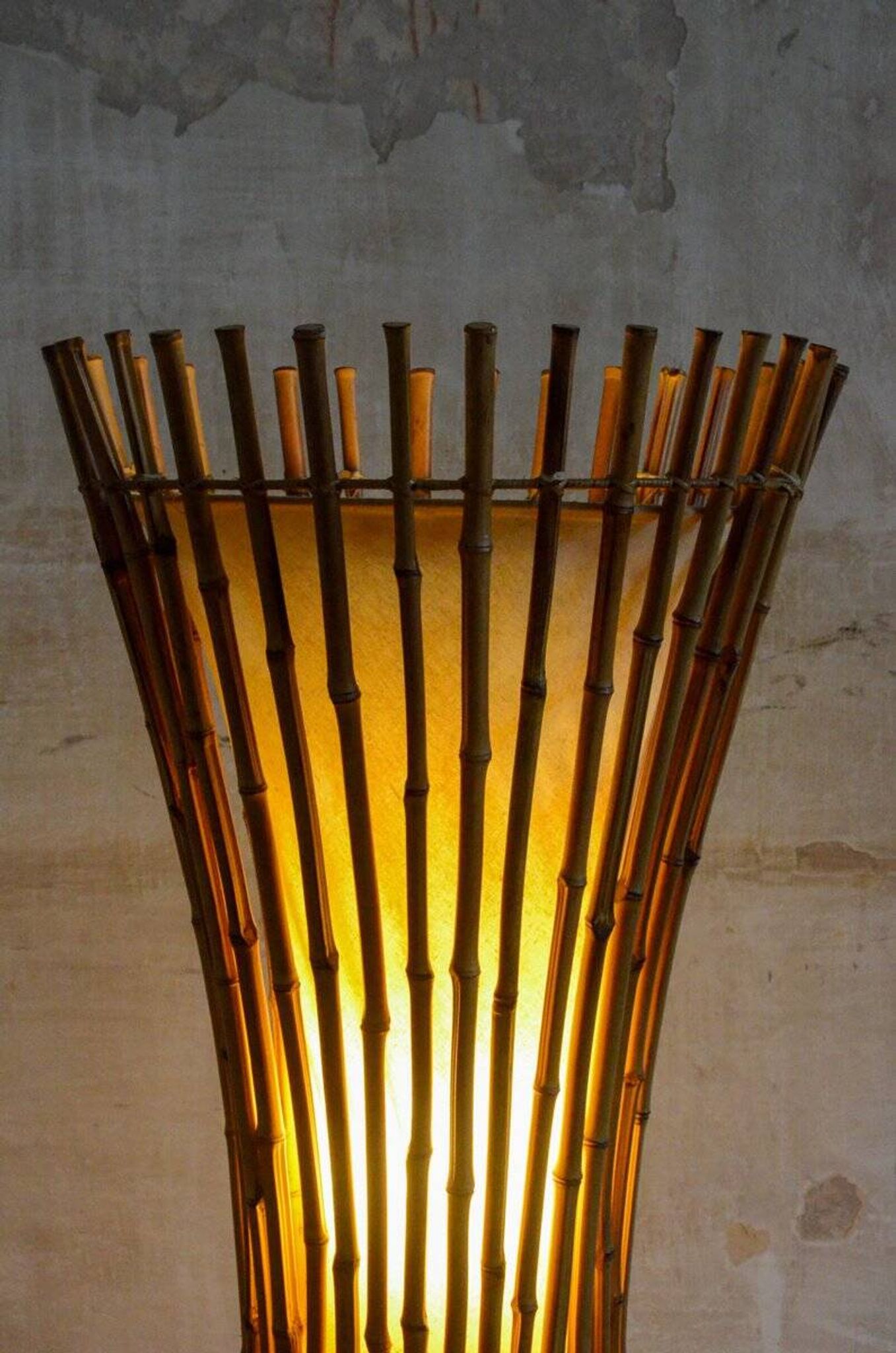 Bamboo floor lamp, 1960s