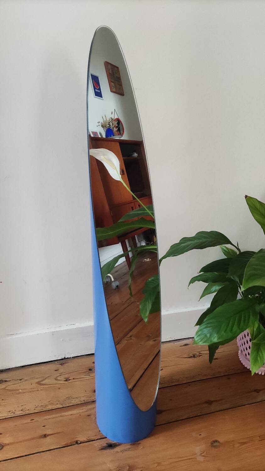 Vintage blue lipstick mirror