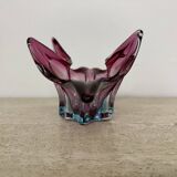 Mid century Murano pink glass bowl , 1970s
