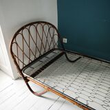 Vintage rattan bamboo bed