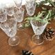 Set of 8 small walking glasses, made of chiseled glass